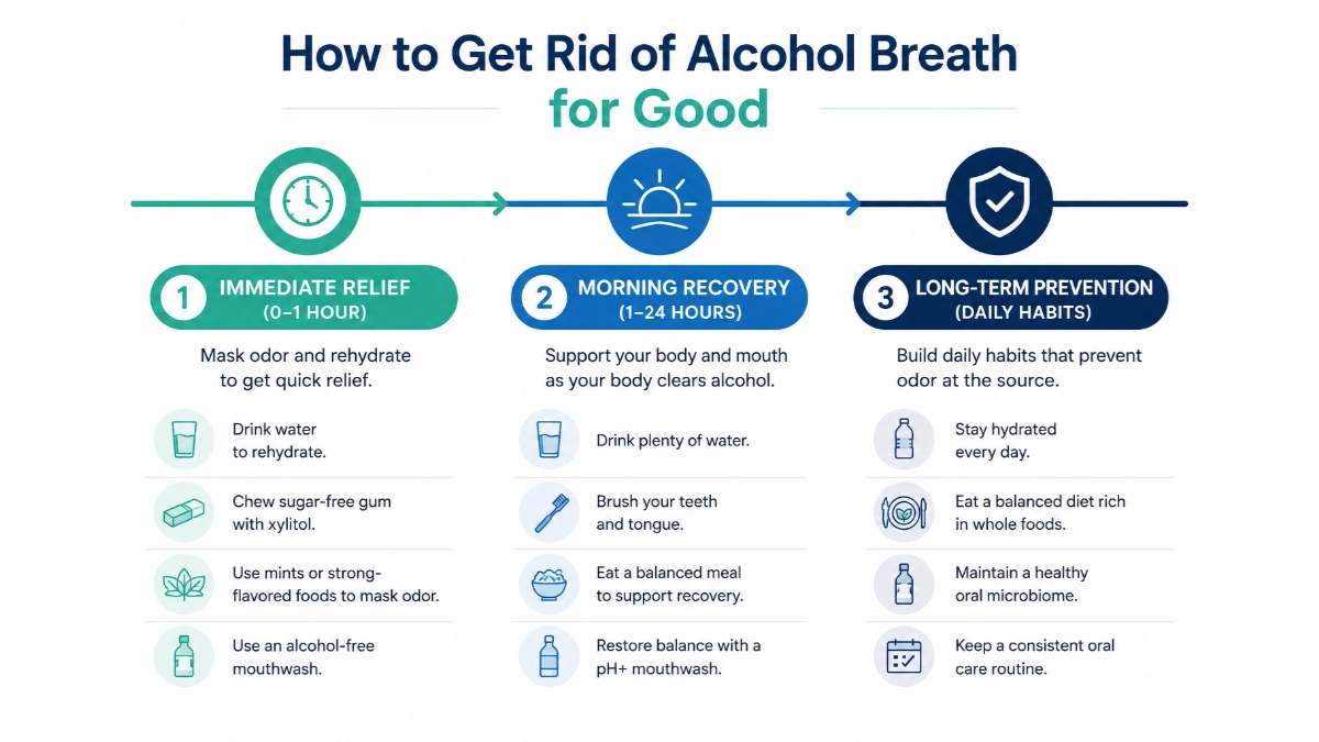 How to Get Rid of Alcohol Breath Checklist Diagram